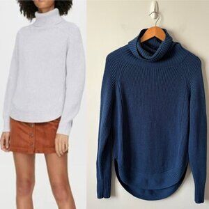 Aritzia Wilfred Free Asianna 100% Merino Wool Sweater Blue Size Small